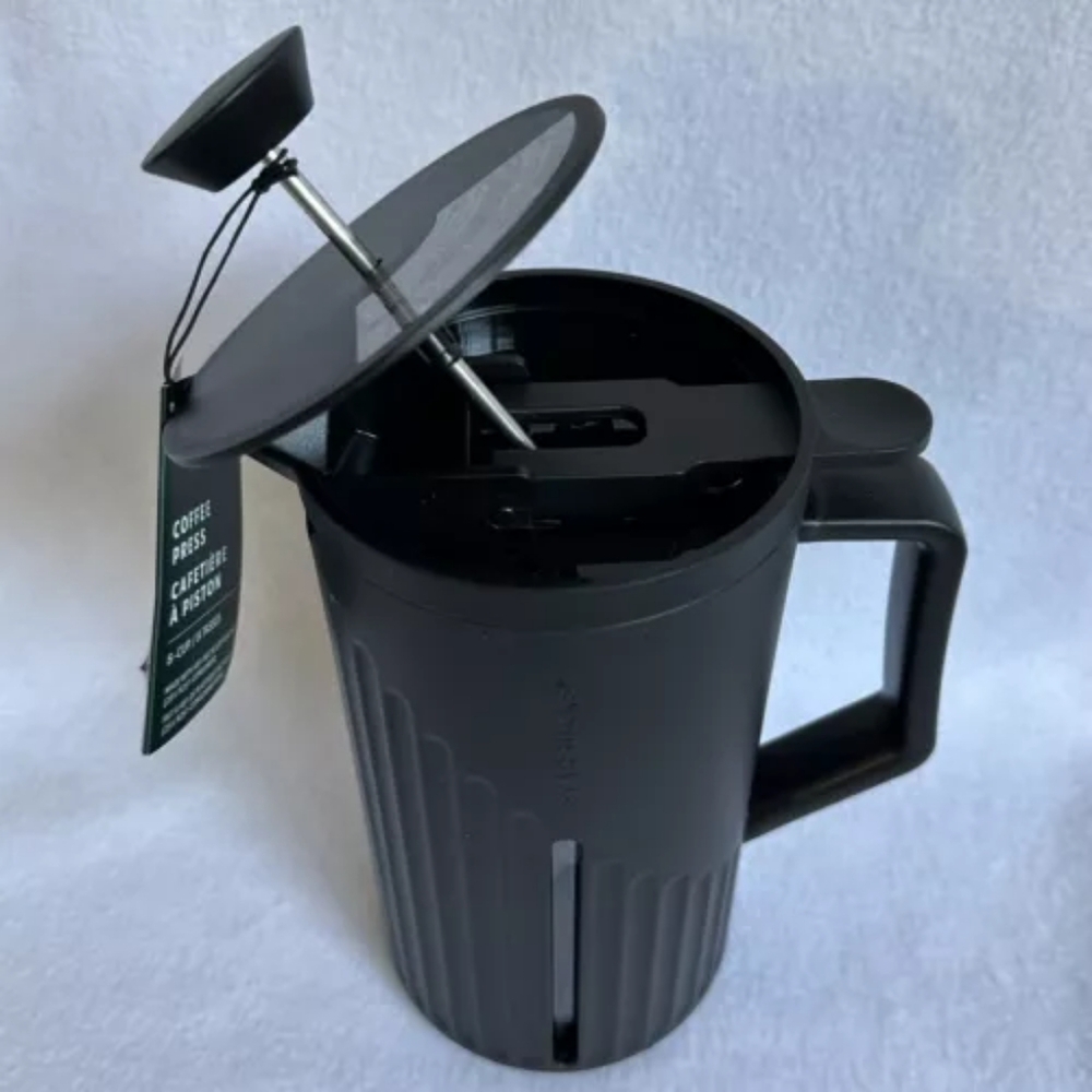 Starbucks 8 cup Black French Press Coffee Recycled Plastic NWT